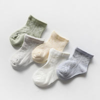 5 pairs Solid color Socks mesh Socks ventilation - PrettyKid