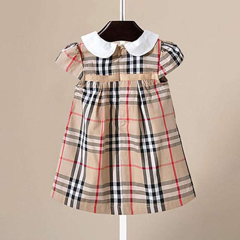 Lapel Collar Plaid Dress for Toddler Girl Wholesale children's clothing - PrettyKid