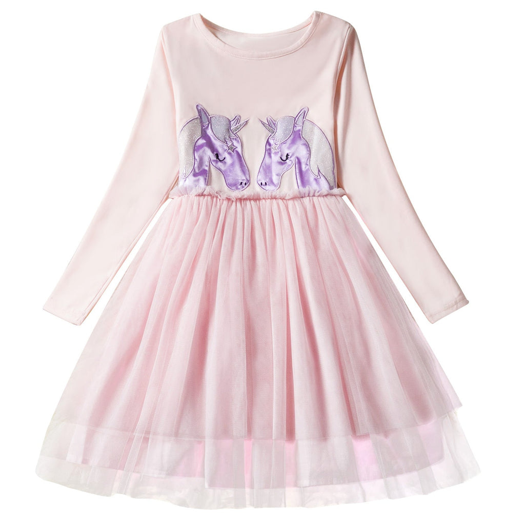 Colorful Mesh Unicorn Tutu Dress Toddler Girl - PrettyKid
