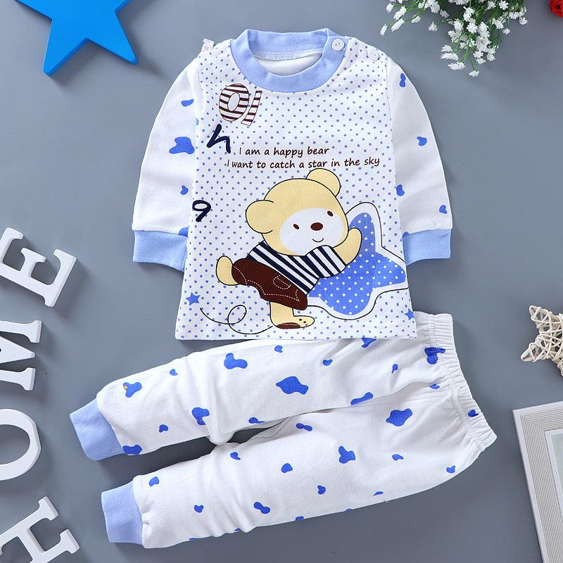 Baby Bear Print Sweatshirt And Trousers Baby Clothes Set - PrettyKid