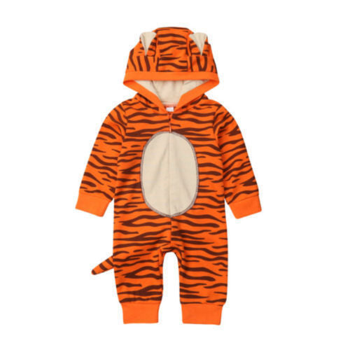 Baby Boy Tiger Hooded Jumpsuit Baby Rompers Wholesale - PrettyKid