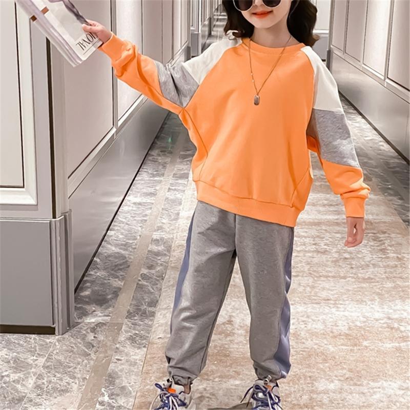 2-piece Color-block Sweatshirts & Pants for Girl - PrettyKid