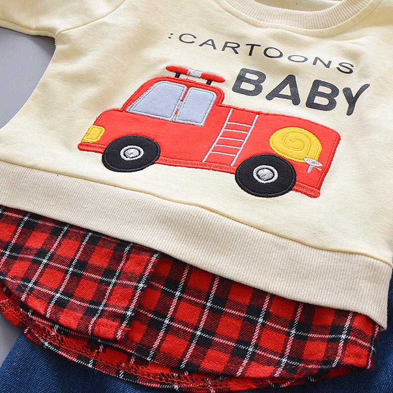 2-piece Fire Truck Pattern Sweatshirts & Pants for Children Boy - PrettyKid