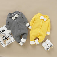 Solid Bow Decor Jumpsuit for Baby Children's clothing wholesale - PrettyKid