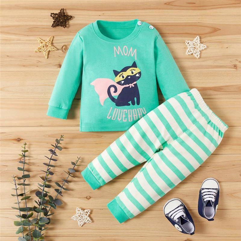 Toddler Sika Deer Top and Floral Pants Pajamas Set Wholesale children's clothing - PrettyKid