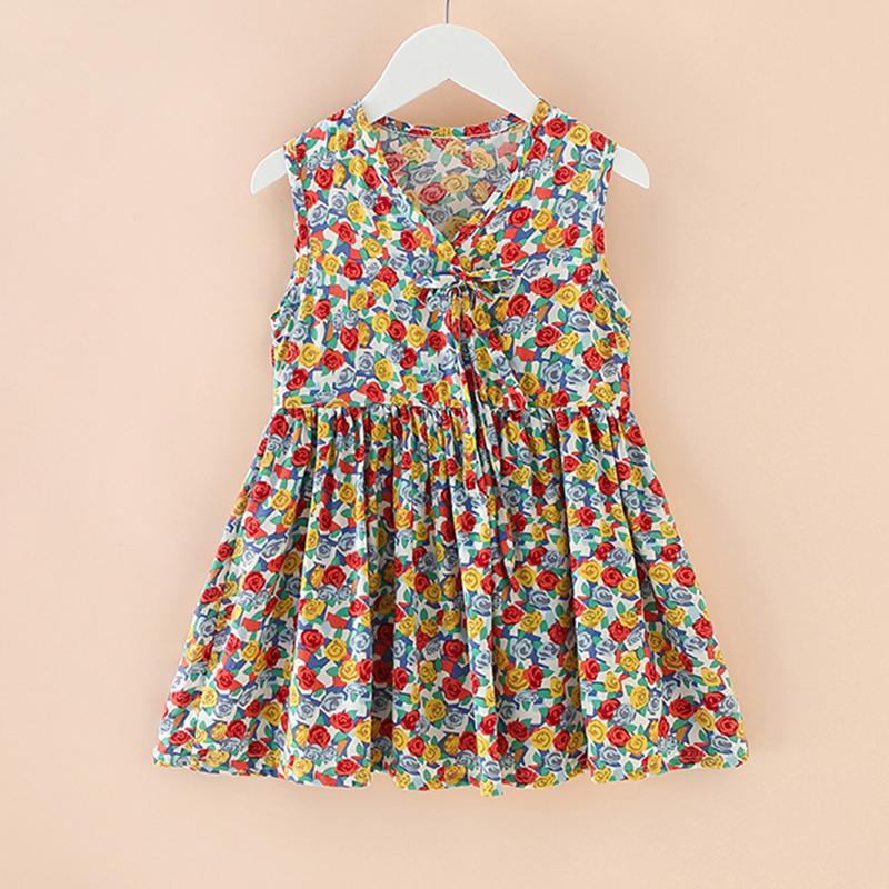 Grow Girl Sleeveless Floral Print Dress - PrettyKid