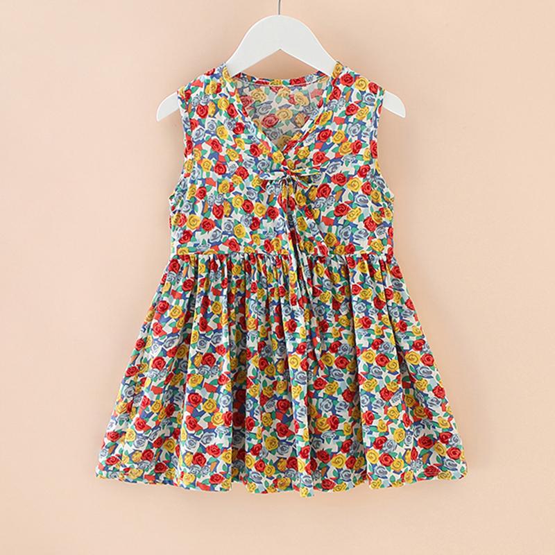 Grow Girl Sleeveless Floral Print Dress - PrettyKid