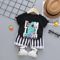 2-piece Cartoon Design T-shirt & Shorts for Children Boy - PrettyKid