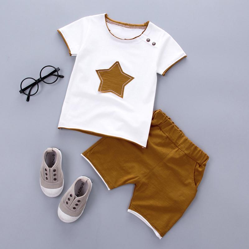 2-piece Pentagram Pattern T-shirt & Shorts for Children Boy - PrettyKid
