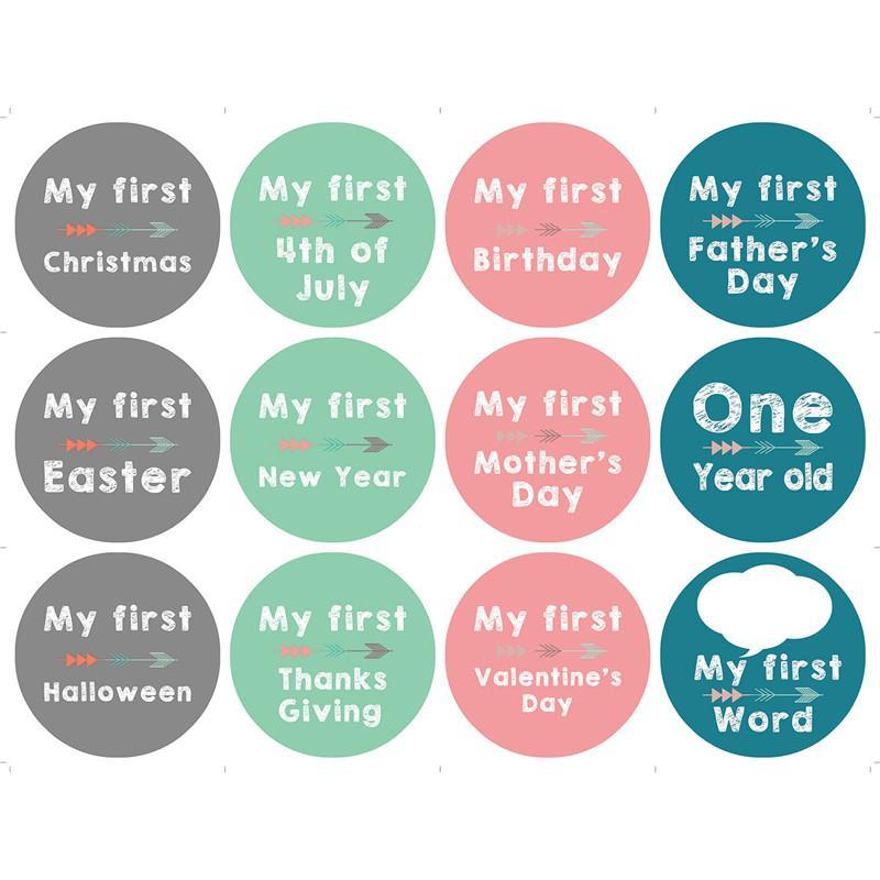 MOQ 5PCS Baby Growth Memorial Month Sticker - PrettyKid