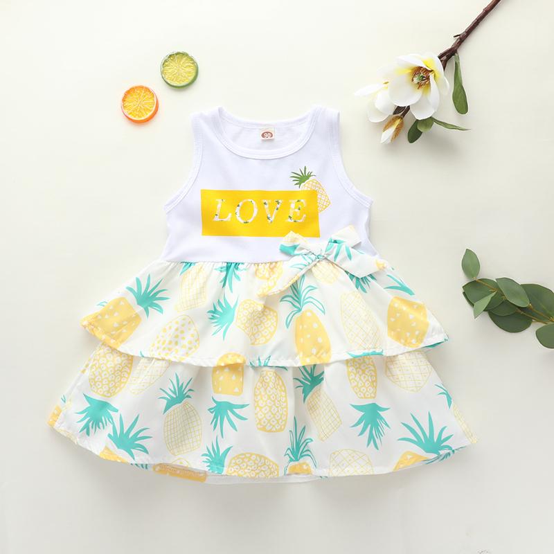 Fashion Pineapple Print Dress - PrettyKid