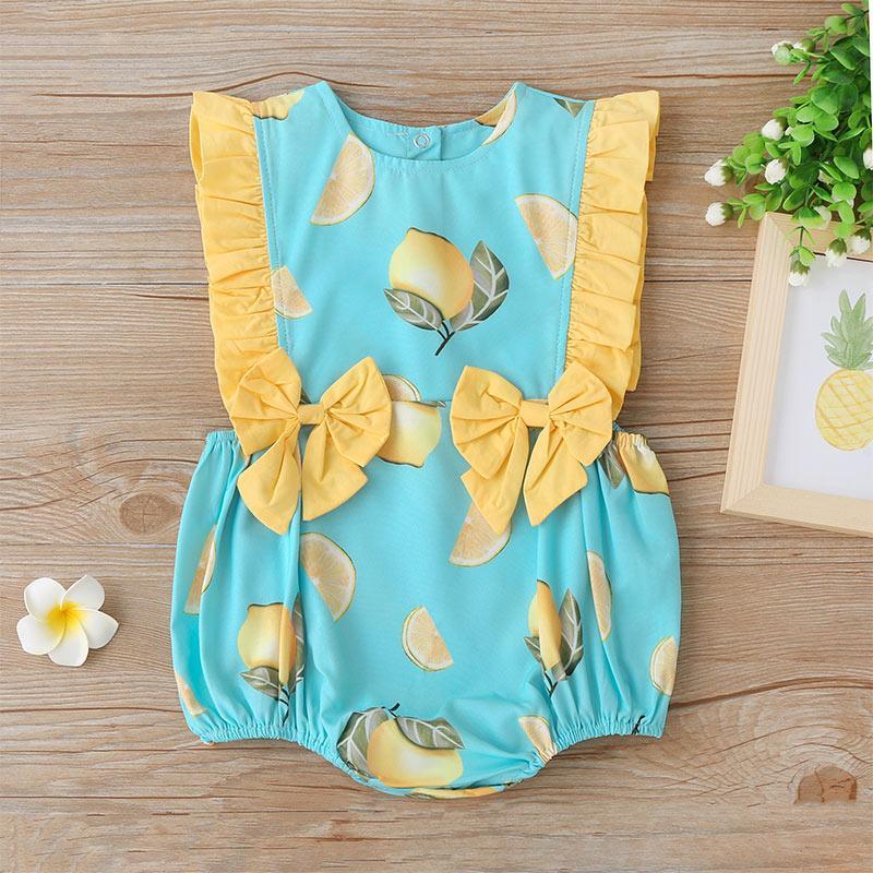 Baby Girl Fruit Pattern Bodysuit - PrettyKid