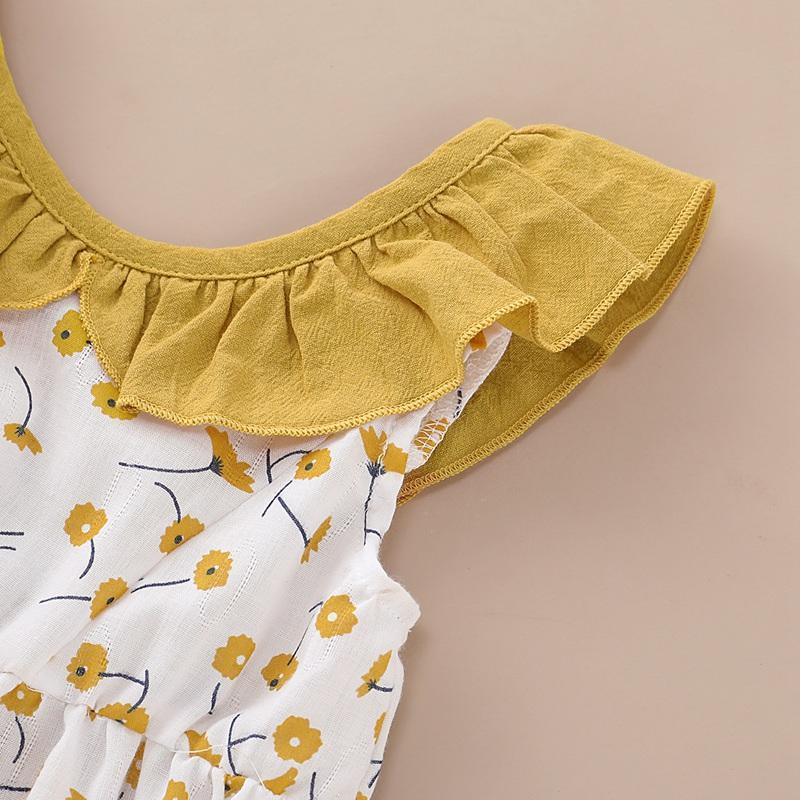 Toddler Girl Ruffle Collar Floral Dress - PrettyKid