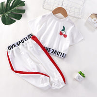 Toddler Girl 2pcs Sporty Style Summer Suit T-Shirt & Pants - PrettyKid