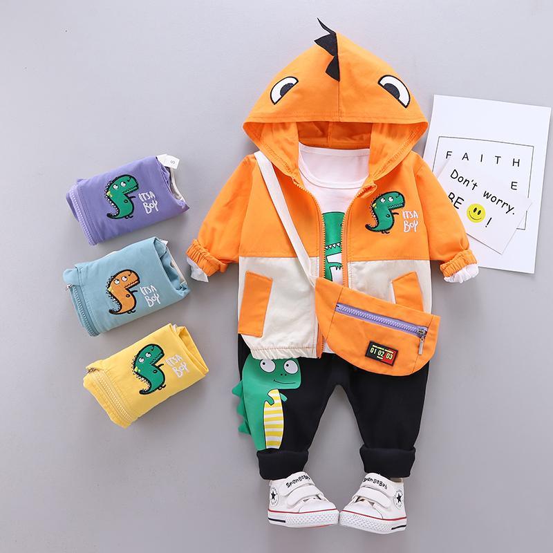 2-piece Cartoon Design Hooded Coat & Pants for Children Boy - PrettyKid