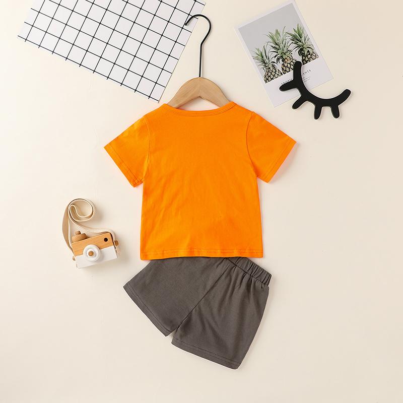 2-piece Lion Pattern T-shirt & Shorts for Baby Boy - PrettyKid