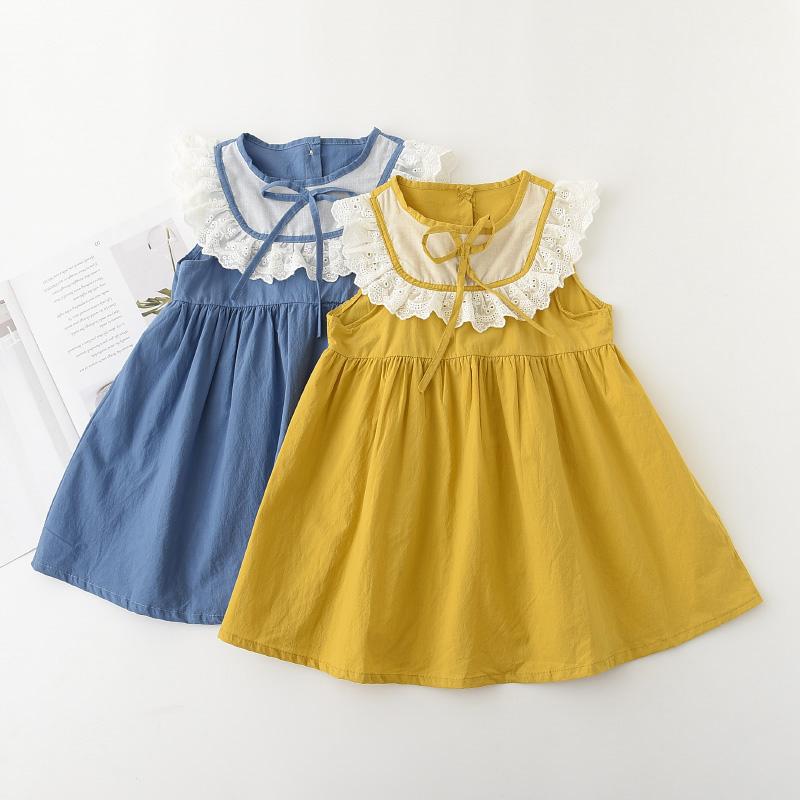 Toddler Girl Lace Collar Dress - PrettyKid