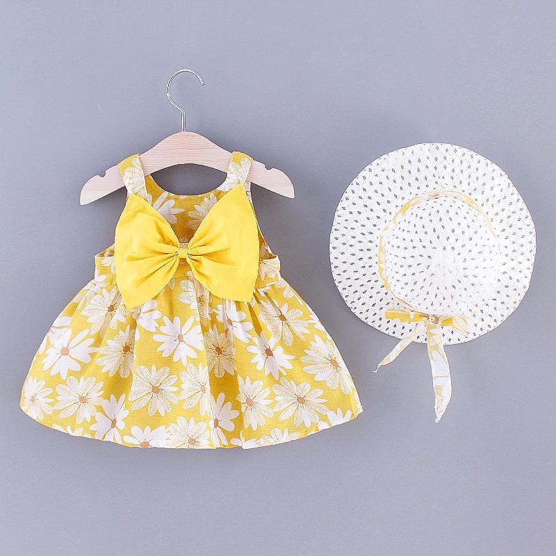 2-piece Pretty Dress with Hat Wholesale children's clothing - PrettyKid