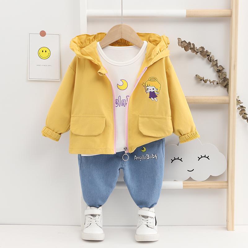 3-piece Hooded Coat & Long Sleeve T-shirt & Pants for Toddler Girl - PrettyKid