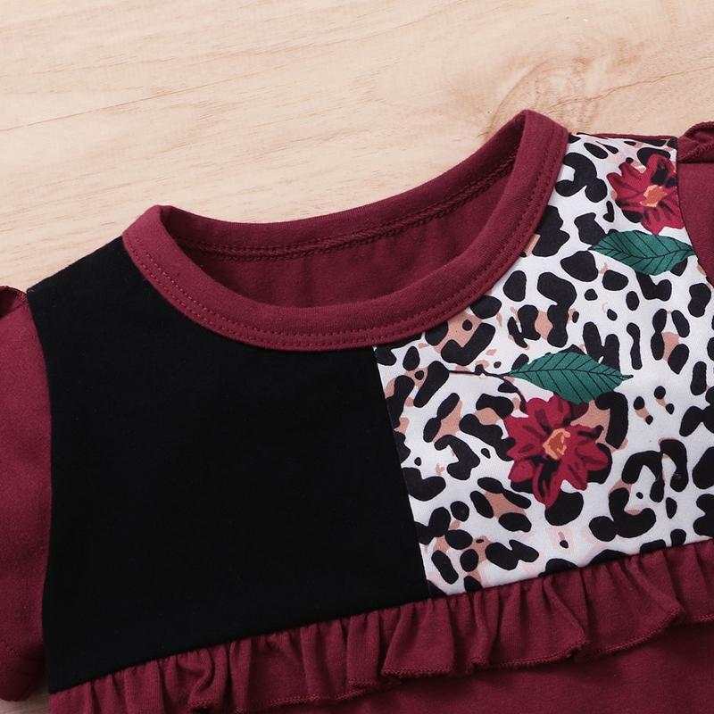 Baby Girl Ruffle Leopard Print Suit - PrettyKid