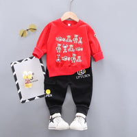 2-piece Bear Pattern Sweatshirt & Pants for Boy - PrettyKid