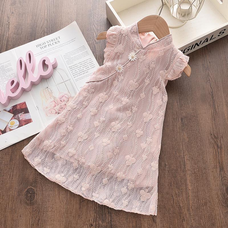 Toddler Girl Lace Cheongsam Dress Children's Clothing - PrettyKid