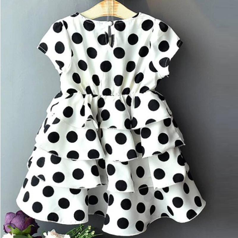 Toddler Girl Black Wave Point Dress Children's Clothing - PrettyKid
