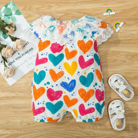 Heart-shaped Pattern Bodysuit for Baby Girl - PrettyKid