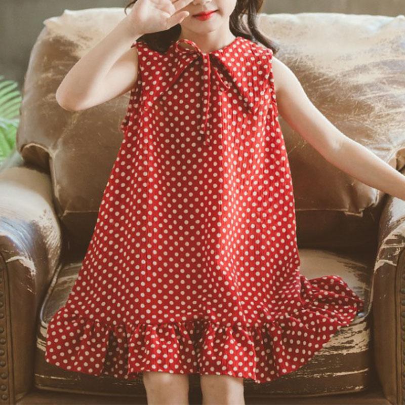Girl Polka Dot Sleeveless Dress Children's Clothing - PrettyKid