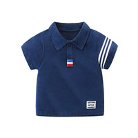 Toddler Boy Stripes Pattern Summer Polo Shirt Wholesale Children's Clothing - PrettyKid