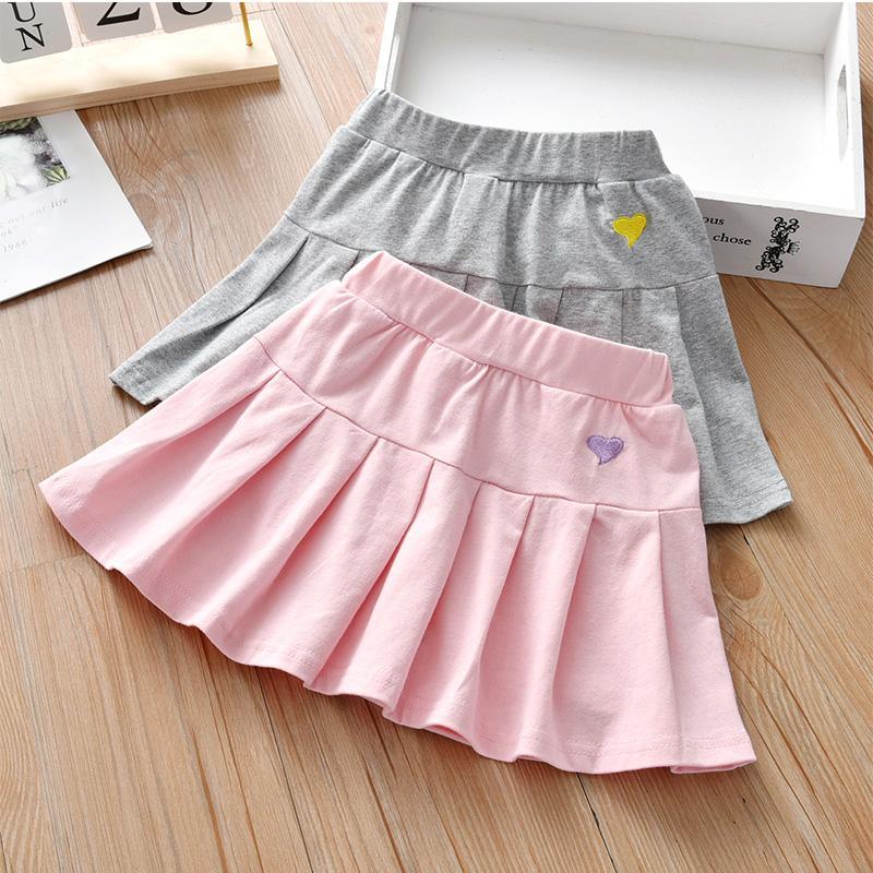 Toddler Girl Heart-shaped Pattern Pleated Skirt - PrettyKid