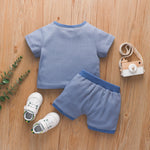 Baby Girl Colorblock Vest And Briefs Baby Clothes Set - PrettyKid