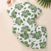 18M-6Y Beach Flower Print Shirts And Shorts Toddler Boys Outfits Sets