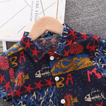 Toddler Boy Fish Shell Pattern Shirt Suit - PrettyKid