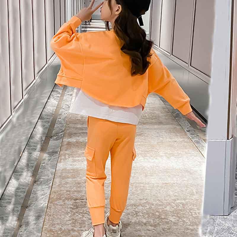 2-piece Color-block Sweatshirts & Pants for Girl - PrettyKid