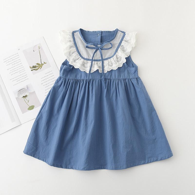 Toddler Girl Lace Collar Dress - PrettyKid