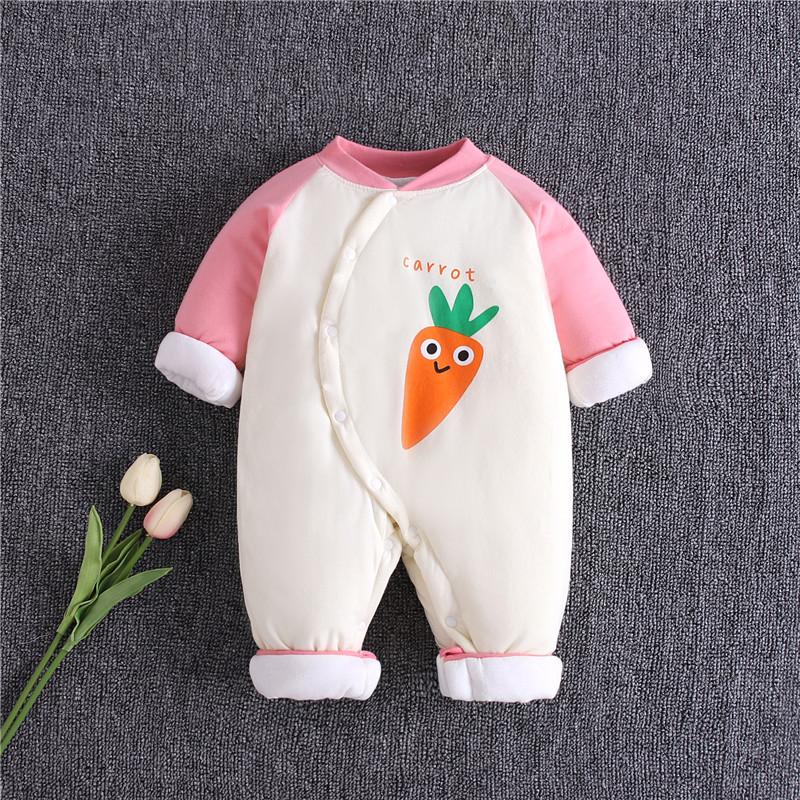 Carrot Pattern Extra Thick Jumpsuit for Baby Girl - PrettyKid