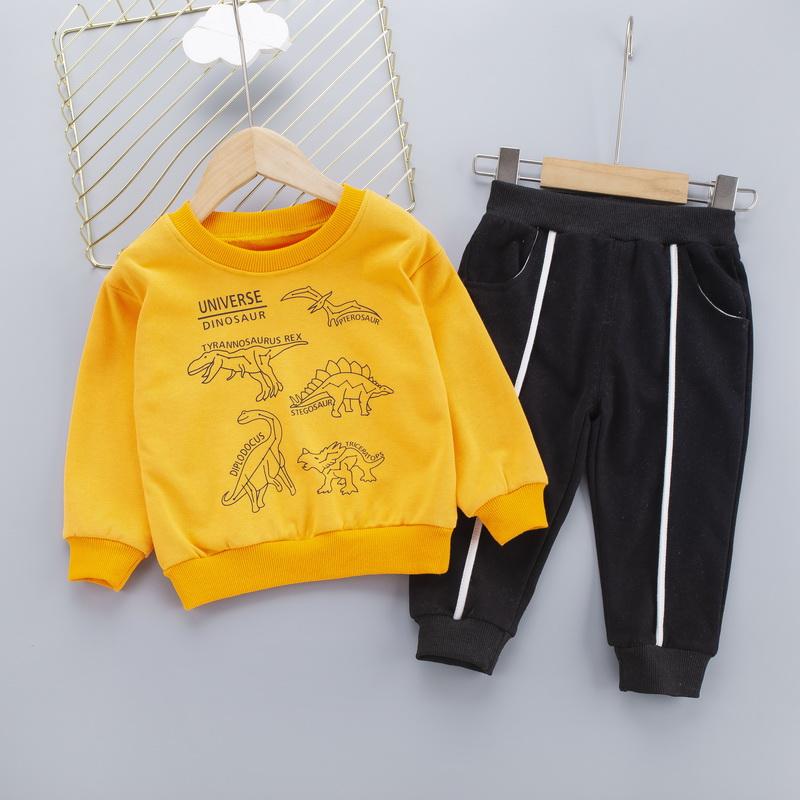 2-piece Dinosaur Pattern Sweatshirt & Pants for Children Boy - PrettyKid