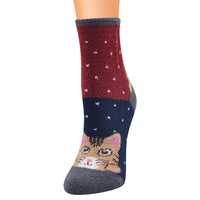 Women 10-Pairs Cat Striped Color Block Socks Sets Accessories Wholesale - PrettyKid