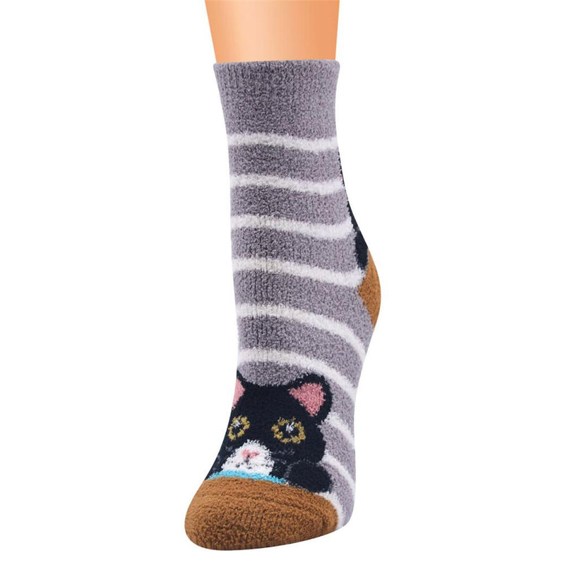 Women 10-Pairs Cat Striped Color Block Socks Sets Accessories Wholesale - PrettyKid