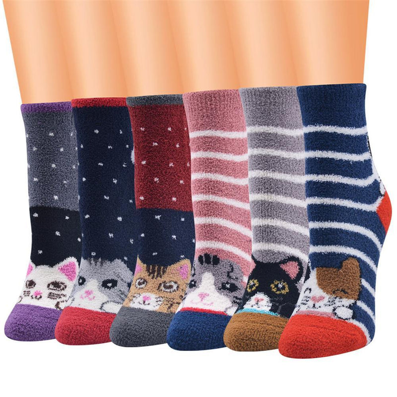 Women 10-Pairs Cat Striped Color Block Socks Sets Accessories Wholesale - PrettyKid