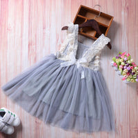 Girls Fashion Lace Suspender Princess Skirt Back V-Neck Design Dress - PrettyKid