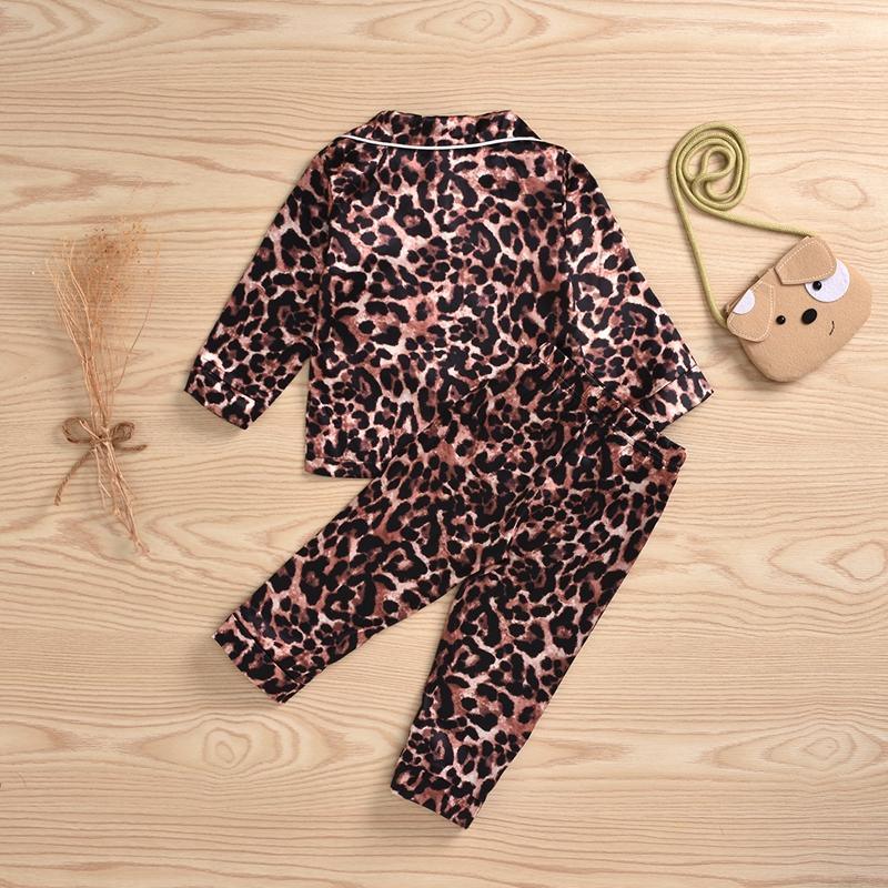 2-piece Leopard Pajamas Sets for Toddler Girl - PrettyKid