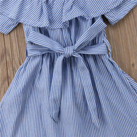 Girls Fashion Striped Suspender Dress - PrettyKid