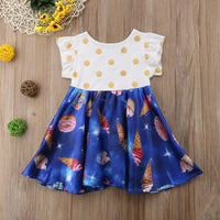 Toddler Girls Polka Dot And Ice Cream Cartoon Print Dress - PrettyKid