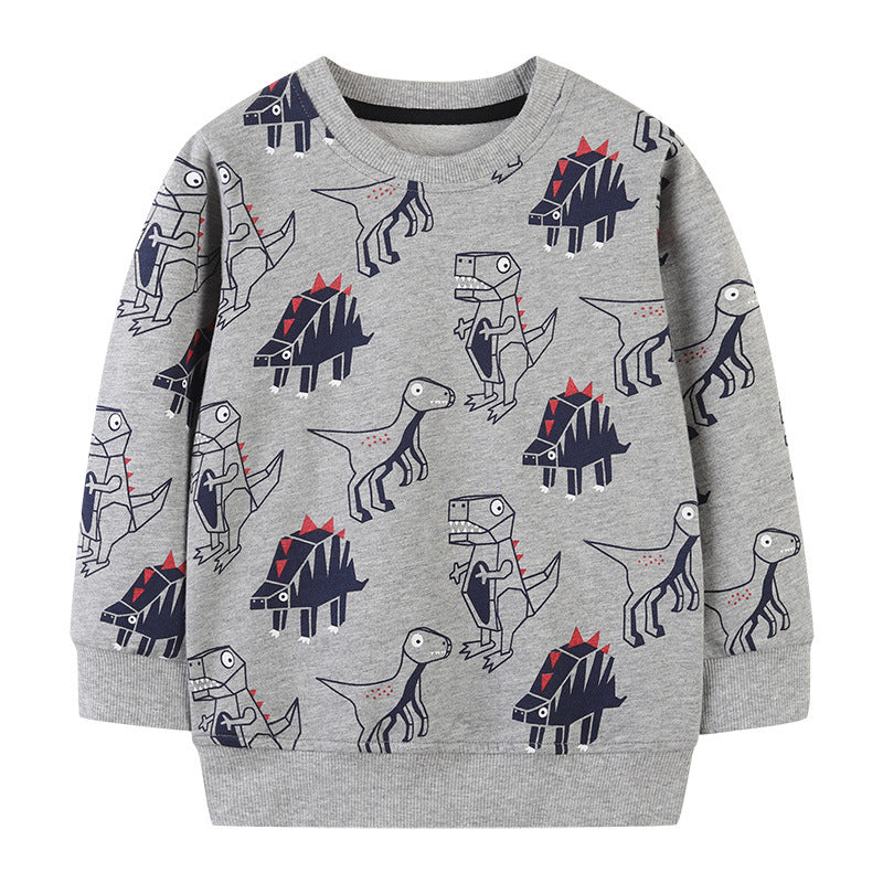 6-Pack Dinosaur Print Full Sleeve Wholesale Boy Sweatshirts - PrettyKid