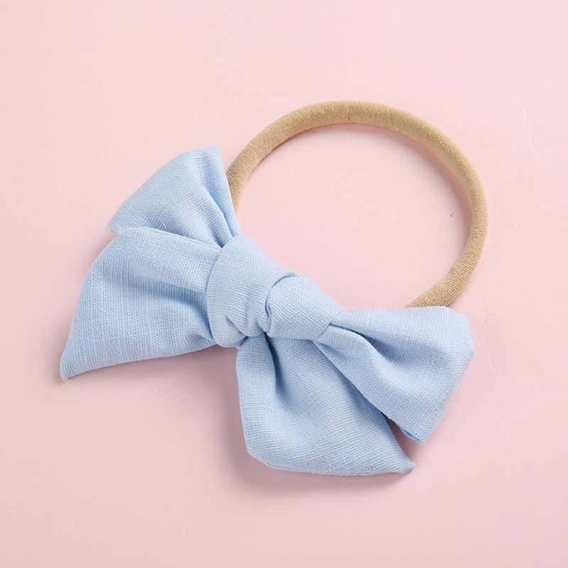 Wholesale Children's Cotton Bow Hair Circle Infant Baby Solid Color Super Soft Headband - PrettyKid