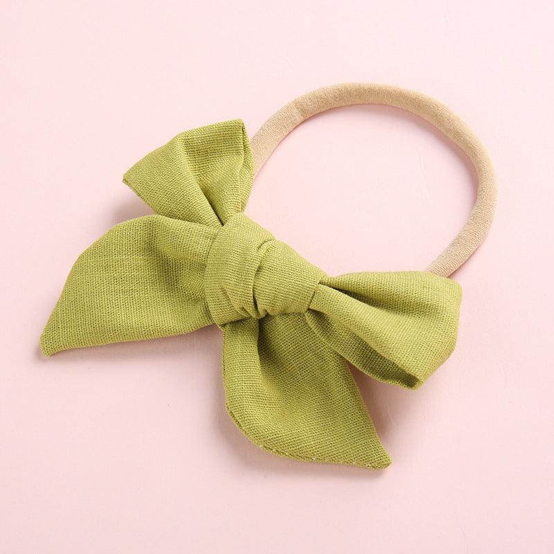 Wholesale Children's Cotton Bow Hair Circle Infant Baby Solid Color Super Soft Headband - PrettyKid