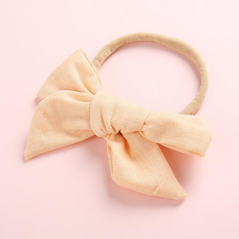 Wholesale Children's Cotton Bow Hair Circle Infant Baby Solid Color Super Soft Headband - PrettyKid