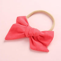 Wholesale Children's Cotton Bow Hair Circle Infant Baby Solid Color Super Soft Headband - PrettyKid